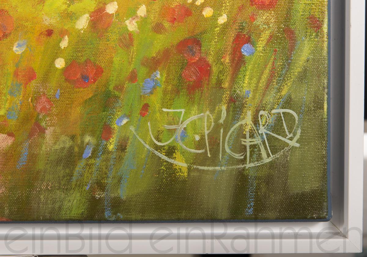 Ein Landschaftsbild des Künstlers Jean-Claude Picard als Mischtechnik aus Öl farben und Kreide auf Leinwand